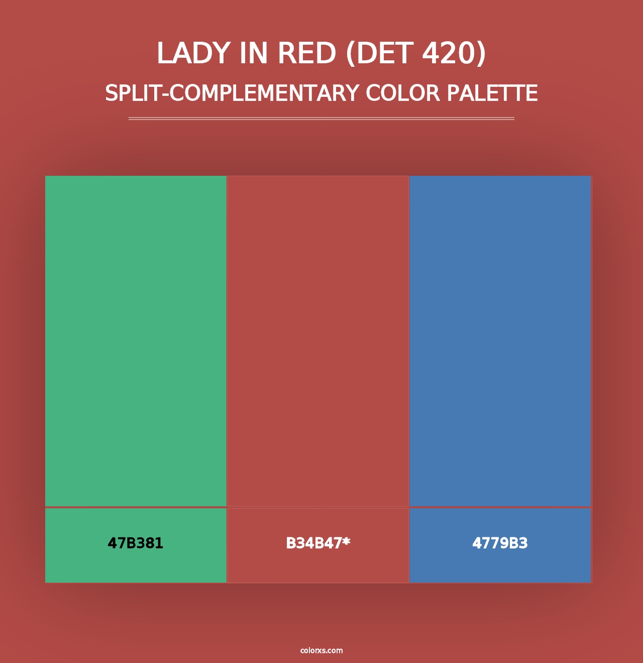 Lady in Red (DET 420) - Split-Complementary Color Palette