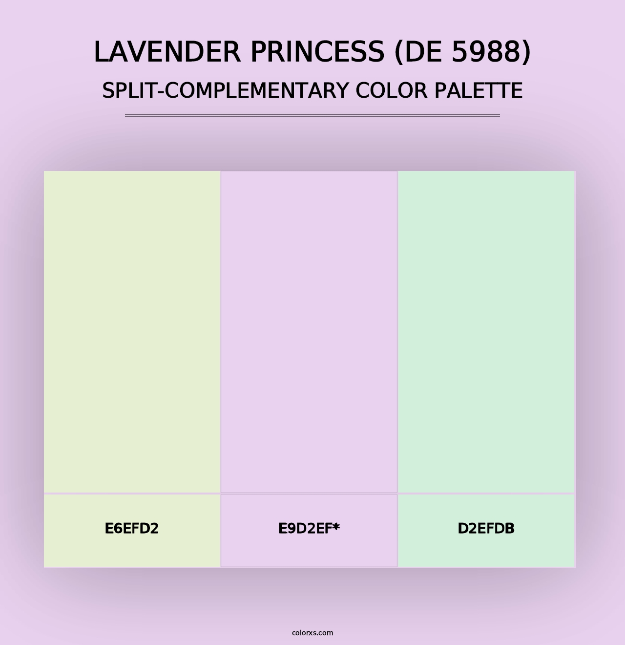 Lavender Princess (DE 5988) - Split-Complementary Color Palette