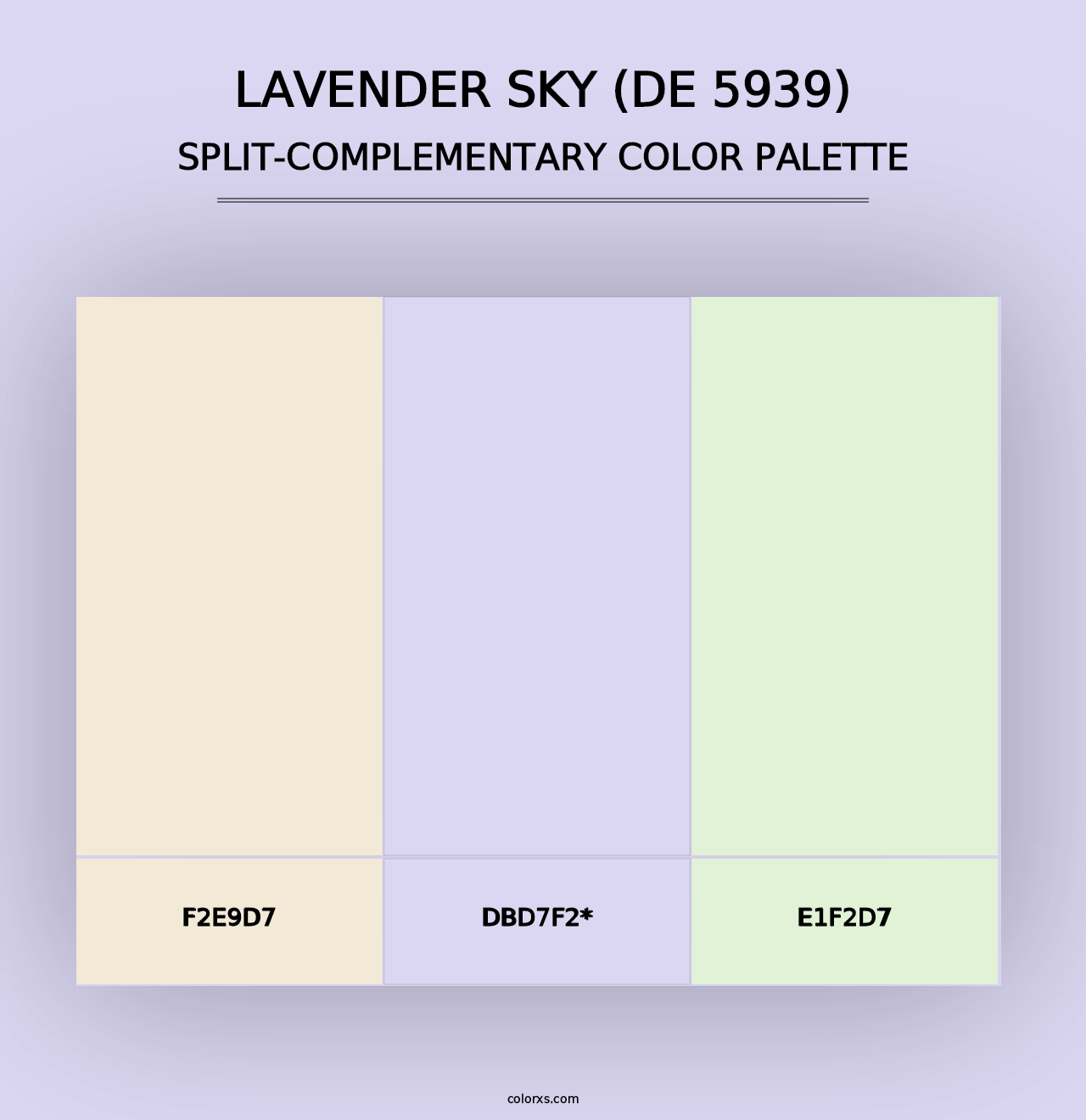 Lavender Sky (DE 5939) - Split-Complementary Color Palette