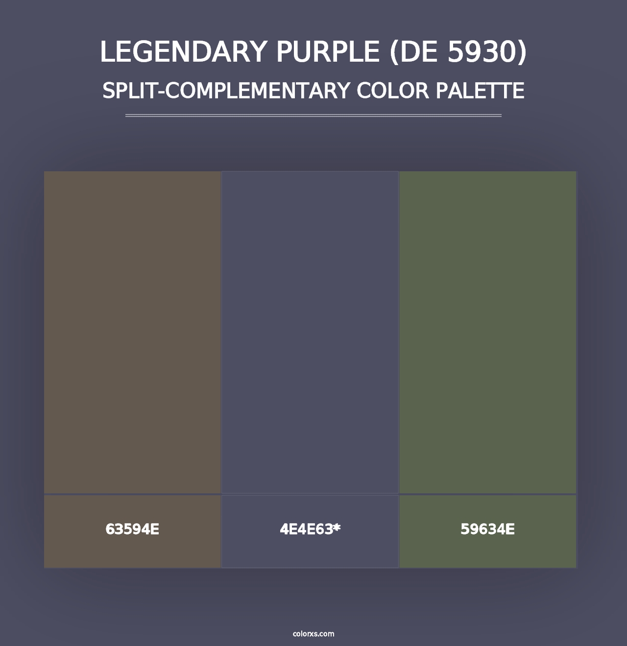 Legendary Purple (DE 5930) - Split-Complementary Color Palette