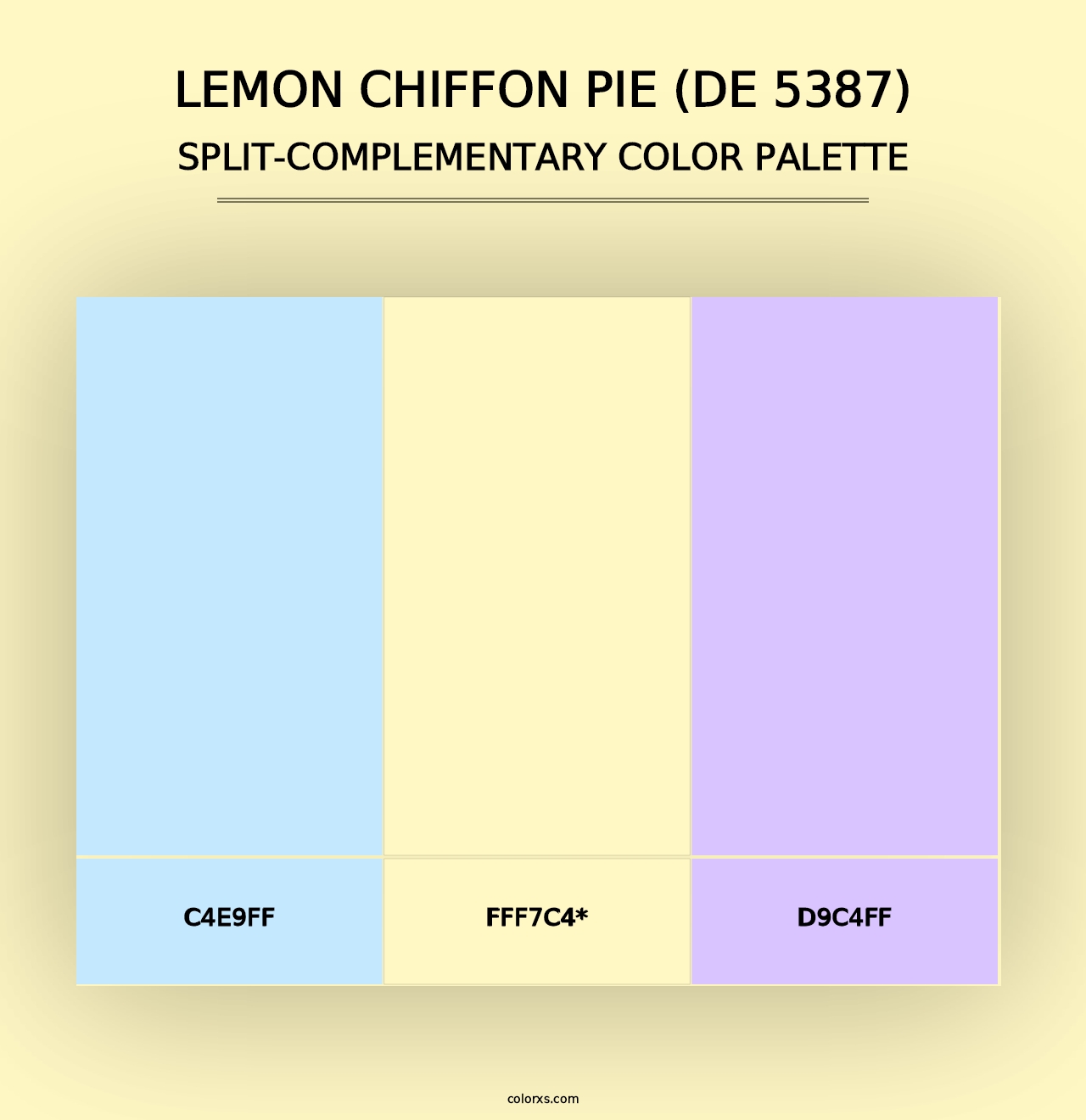 Lemon Chiffon Pie (DE 5387) - Split-Complementary Color Palette