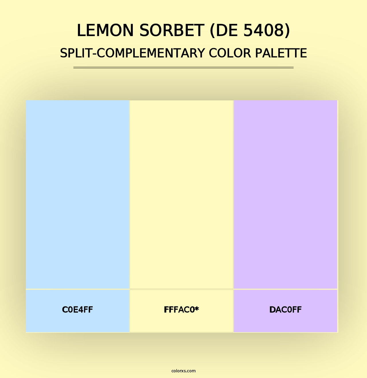 Lemon Sorbet (DE 5408) - Split-Complementary Color Palette