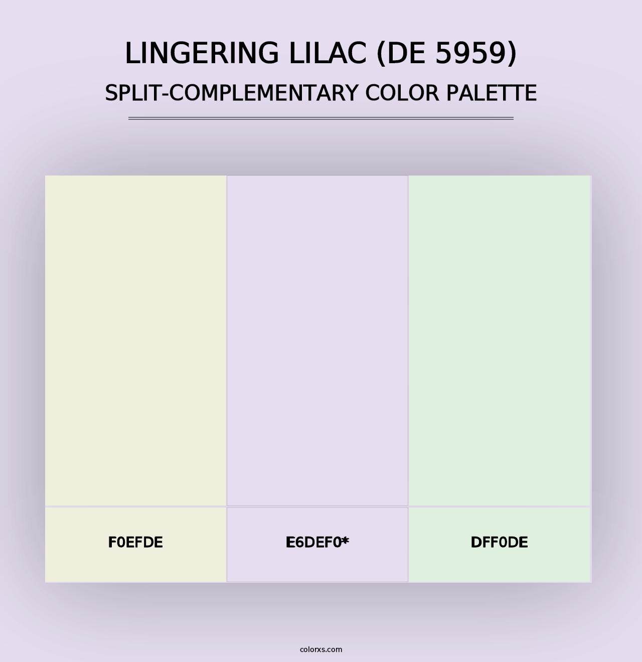 Lingering Lilac (DE 5959) - Split-Complementary Color Palette