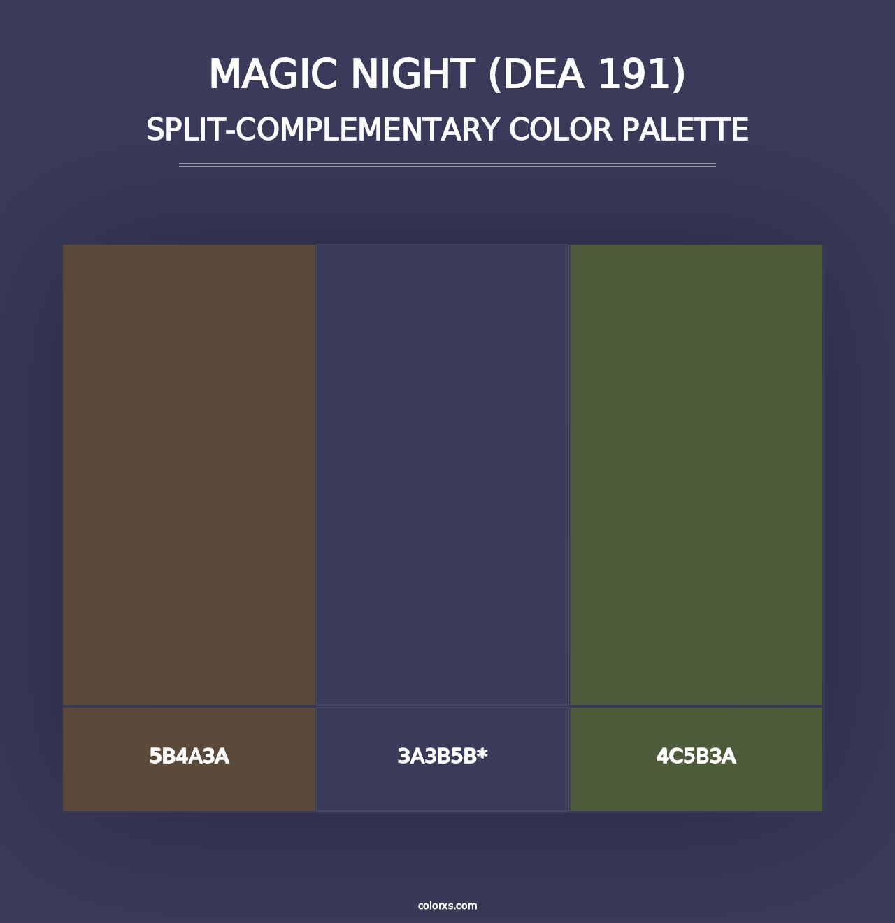 Magic Night (DEA 191) - Split-Complementary Color Palette