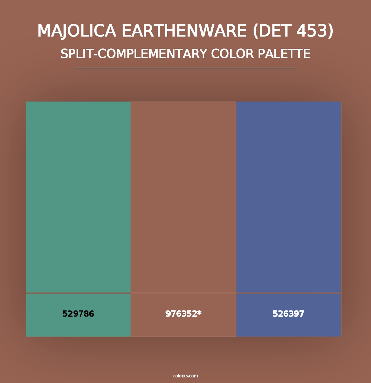 Majolica Earthenware (DET 453) - Split-Complementary Color Palette