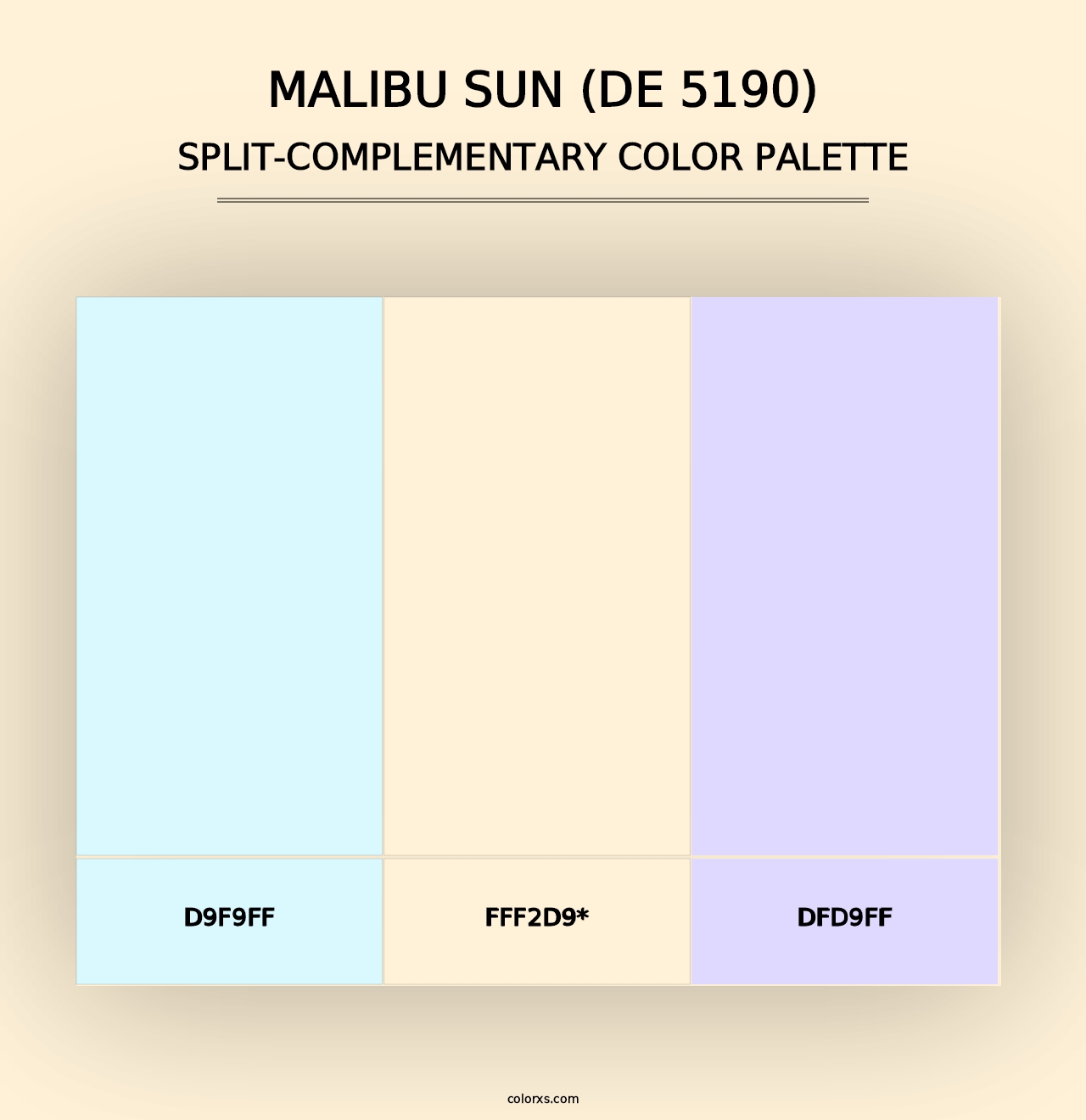 Malibu Sun (DE 5190) - Split-Complementary Color Palette