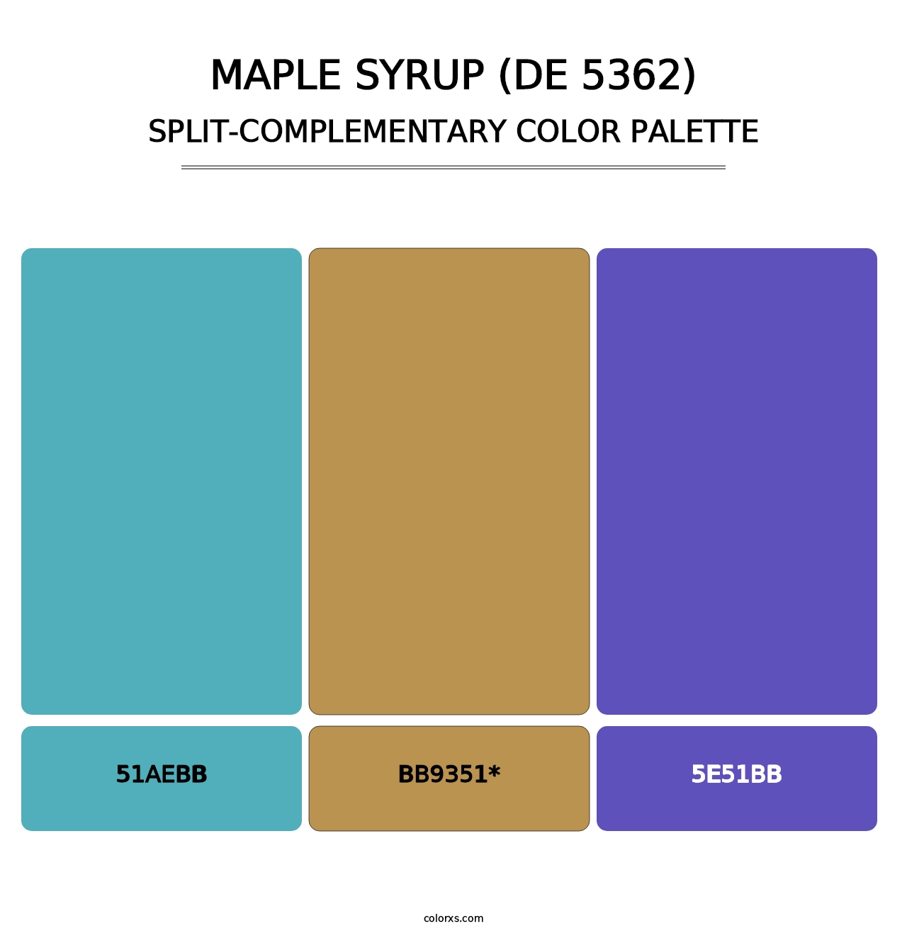 Maple Syrup (DE 5362) - Split-Complementary Color Palette