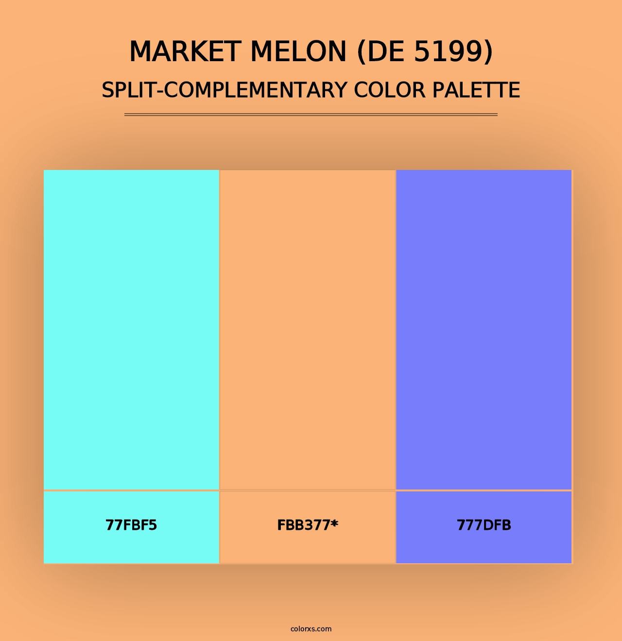 Market Melon (DE 5199) - Split-Complementary Color Palette