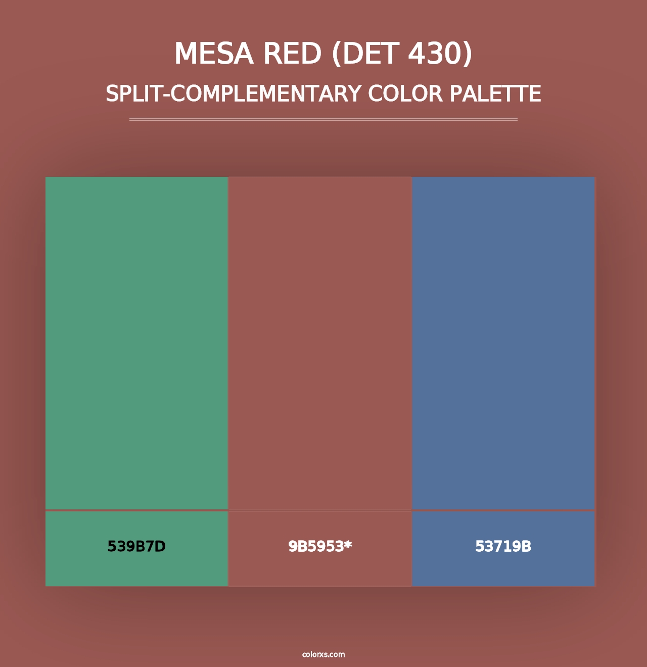 Mesa Red (DET 430) - Split-Complementary Color Palette