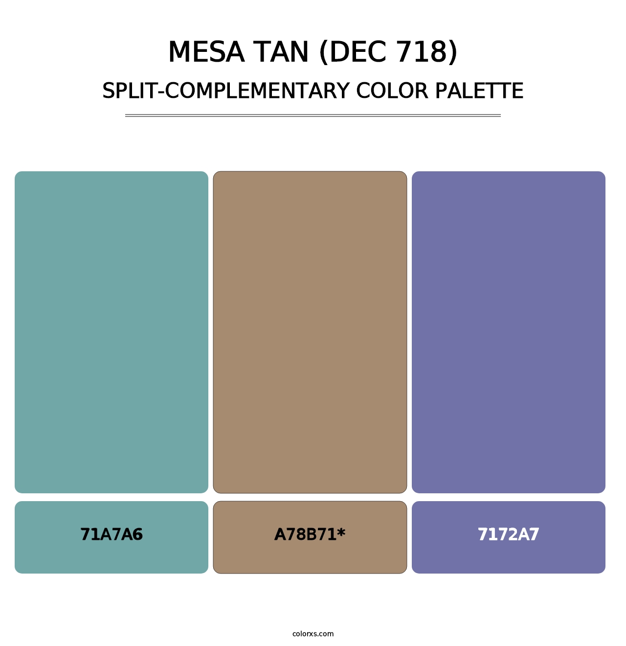 Mesa Tan (DEC 718) - Split-Complementary Color Palette