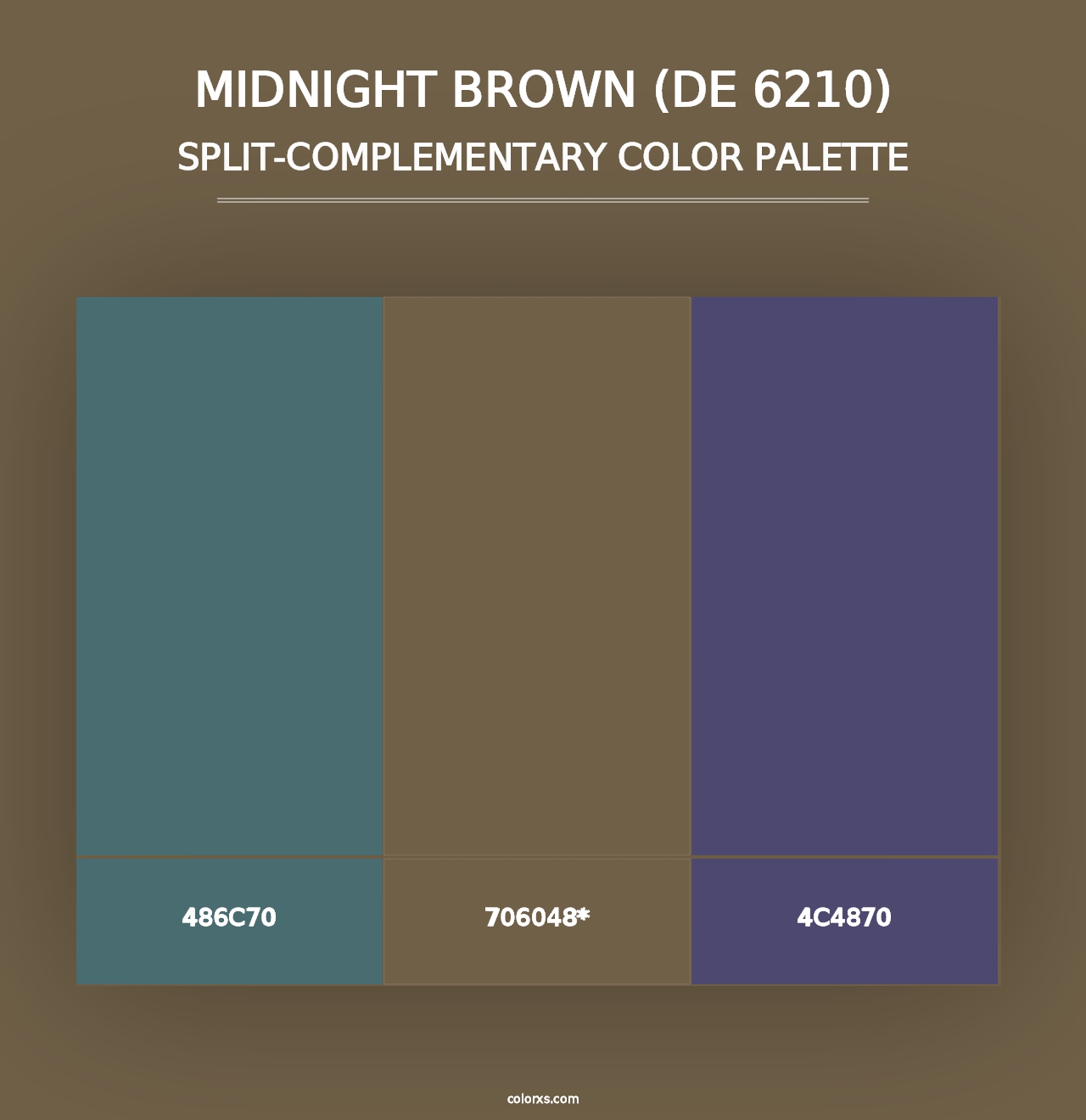 Midnight Brown (DE 6210) - Split-Complementary Color Palette