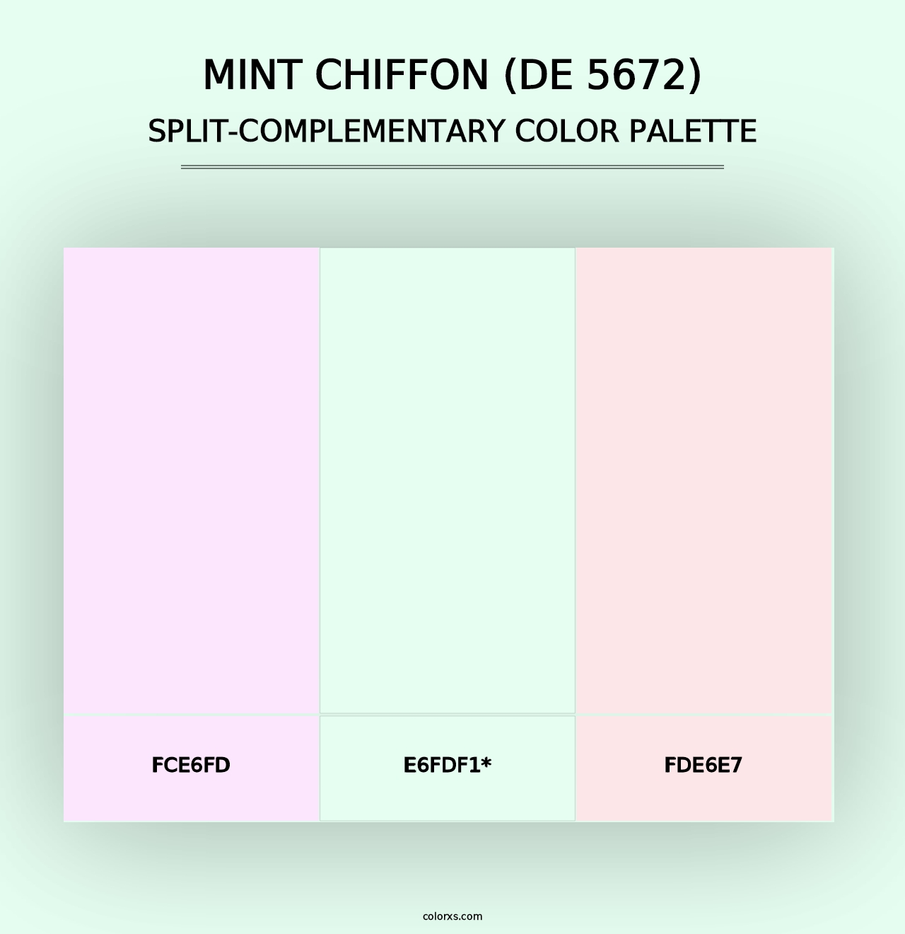 Mint Chiffon (DE 5672) - Split-Complementary Color Palette