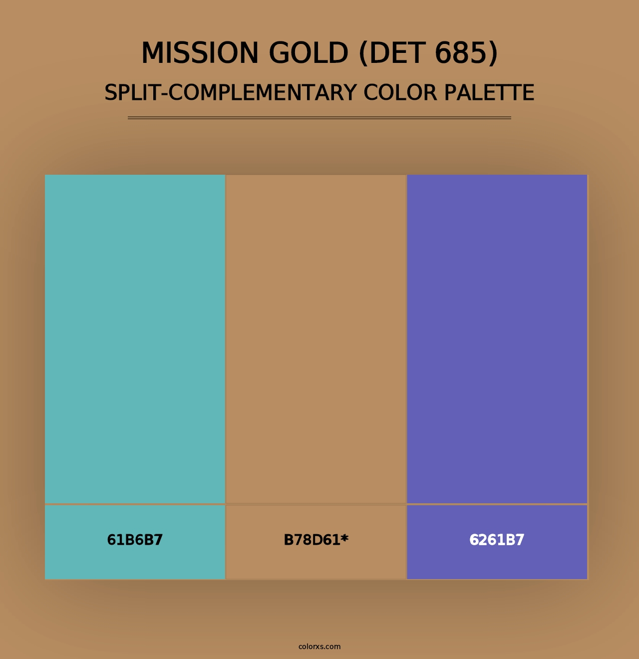 Mission Gold (DET 685) - Split-Complementary Color Palette