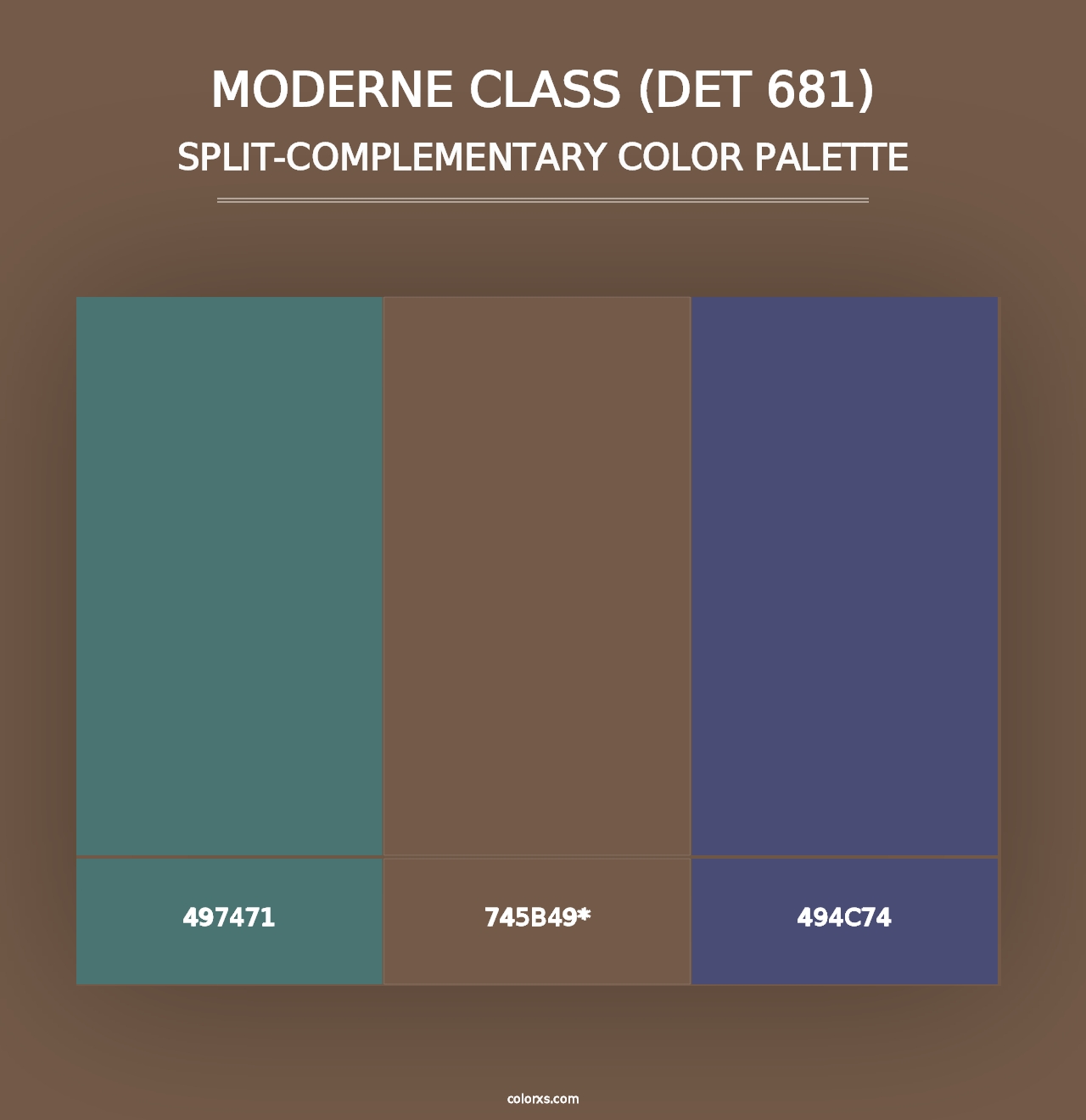 Moderne Class (DET 681) - Split-Complementary Color Palette