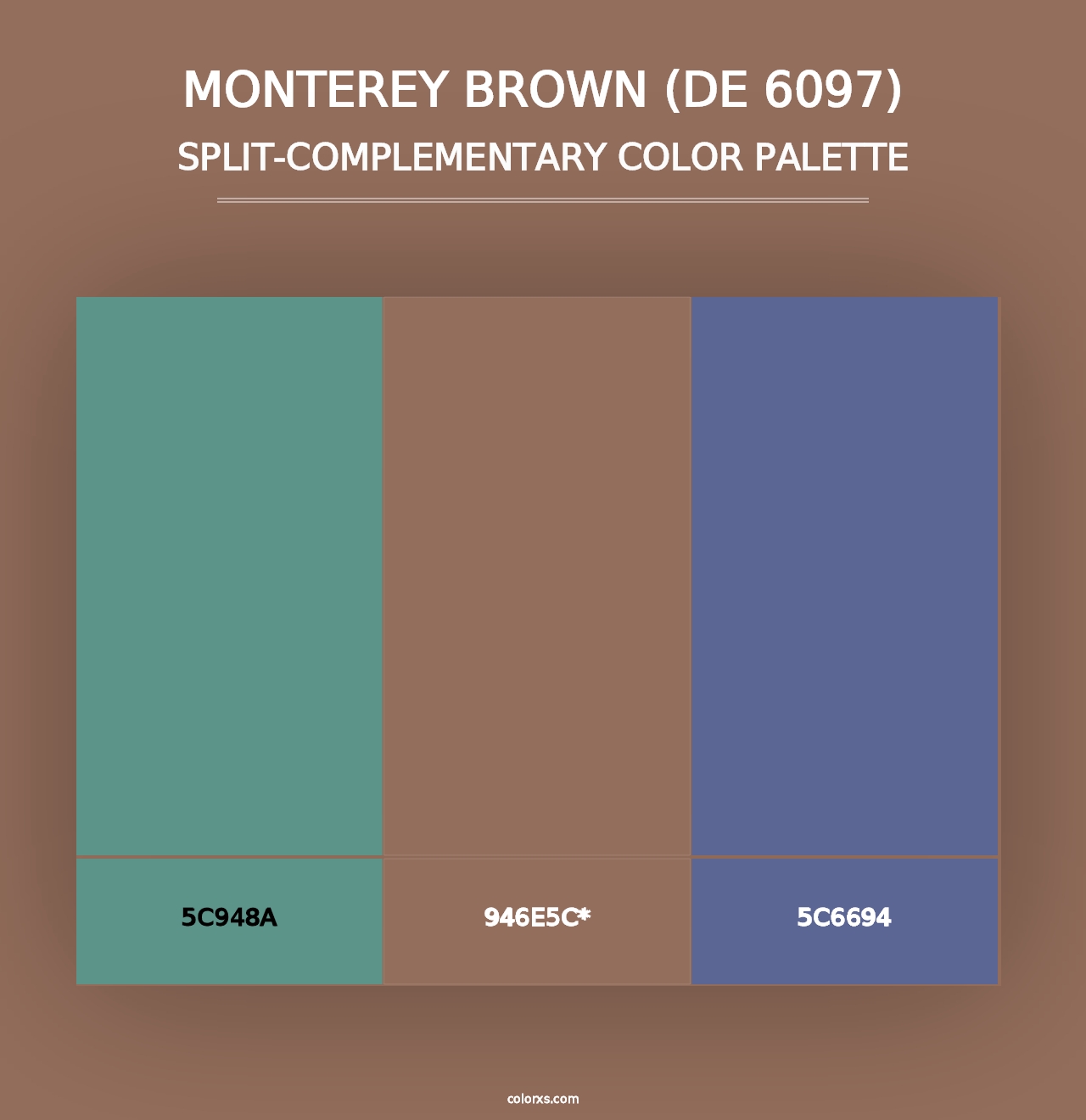 Monterey Brown (DE 6097) - Split-Complementary Color Palette