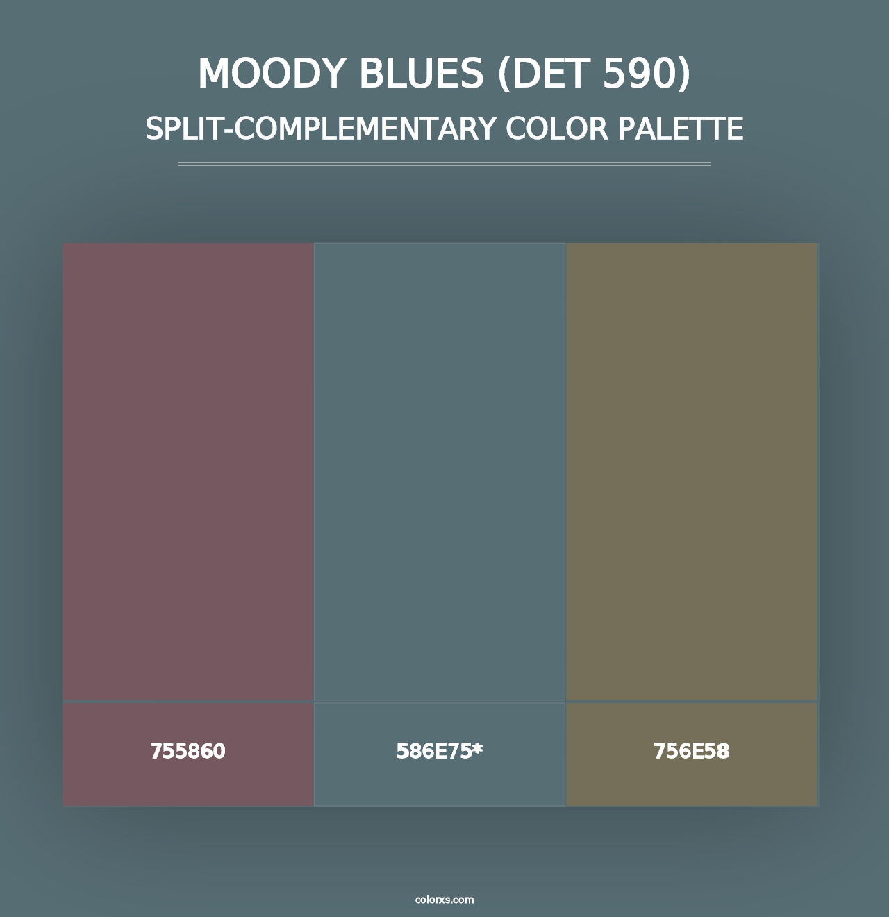 Moody Blues (DET 590) - Split-Complementary Color Palette