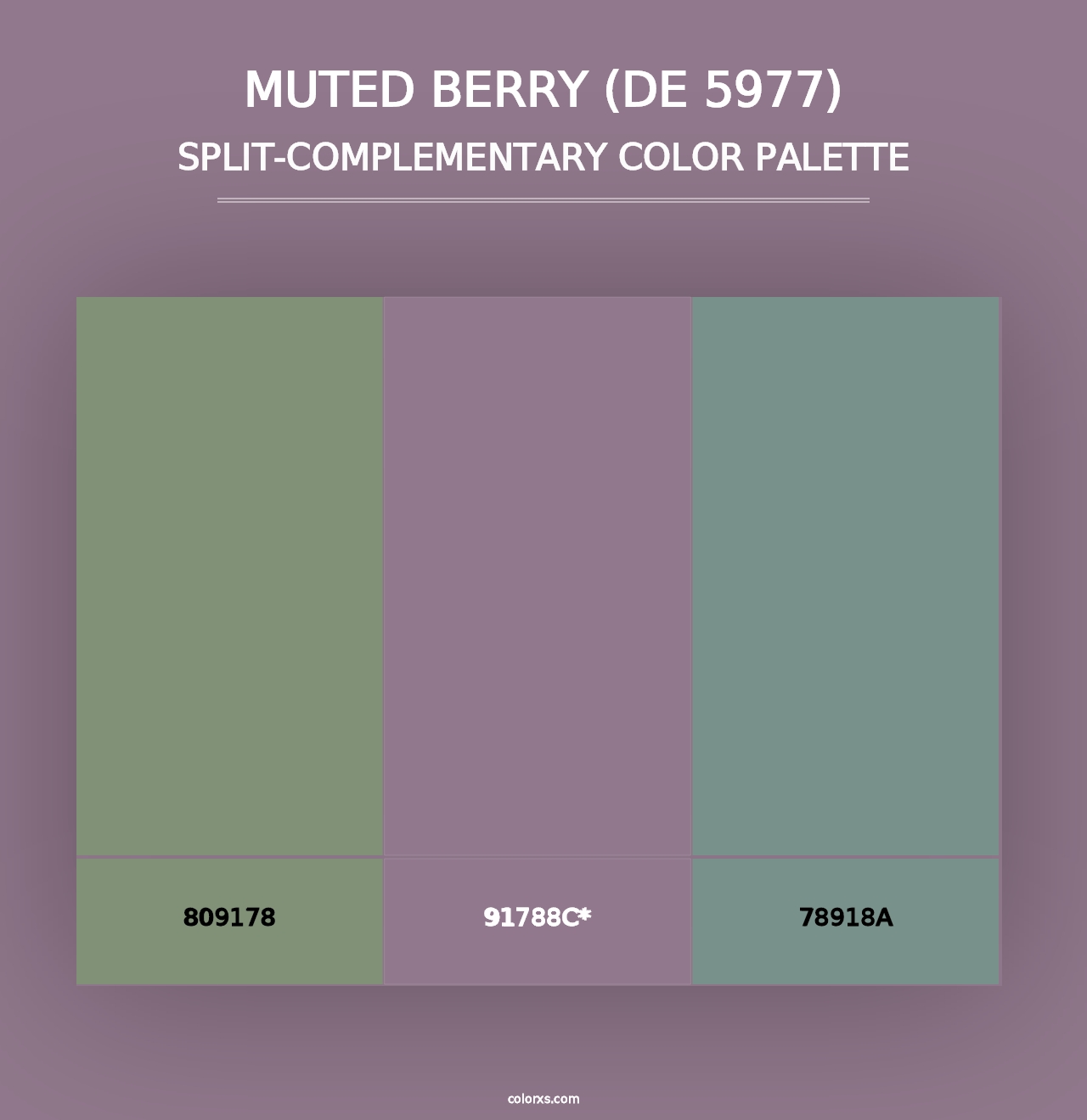 Muted Berry (DE 5977) - Split-Complementary Color Palette