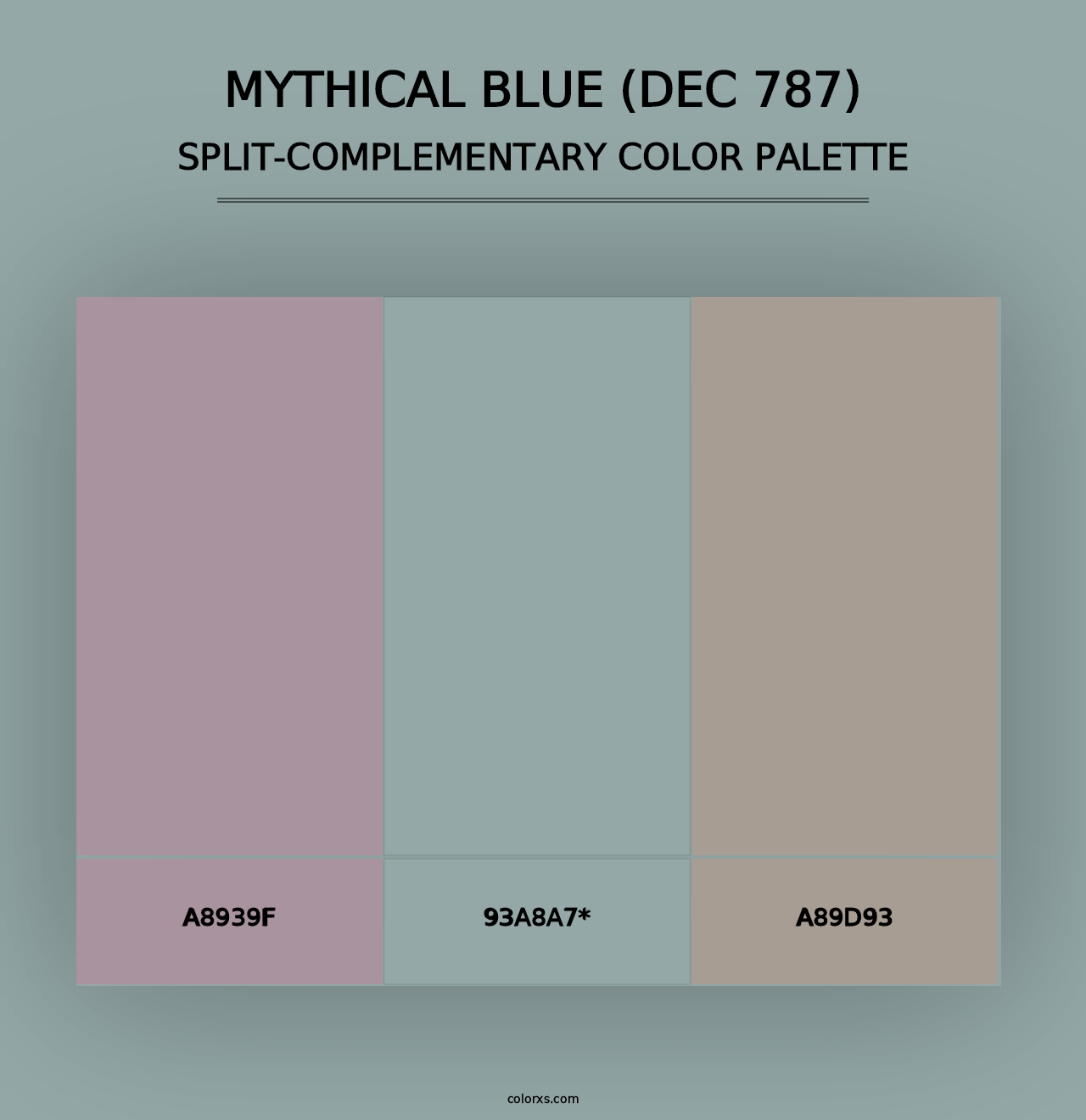 Mythical Blue (DEC 787) - Split-Complementary Color Palette