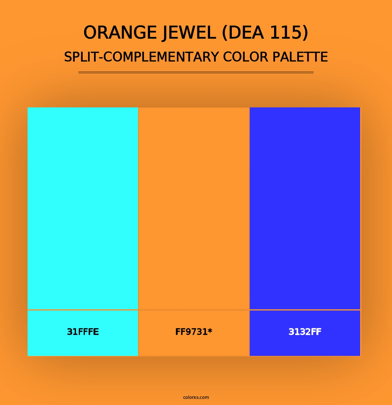 Orange Jewel (DEA 115) - Split-Complementary Color Palette