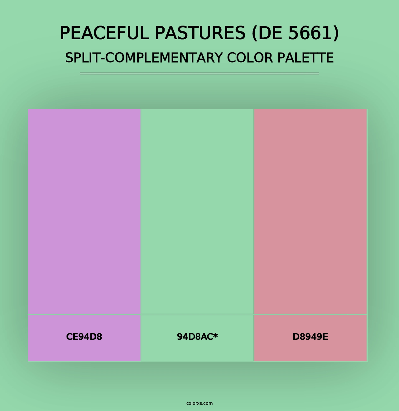 Peaceful Pastures (DE 5661) - Split-Complementary Color Palette