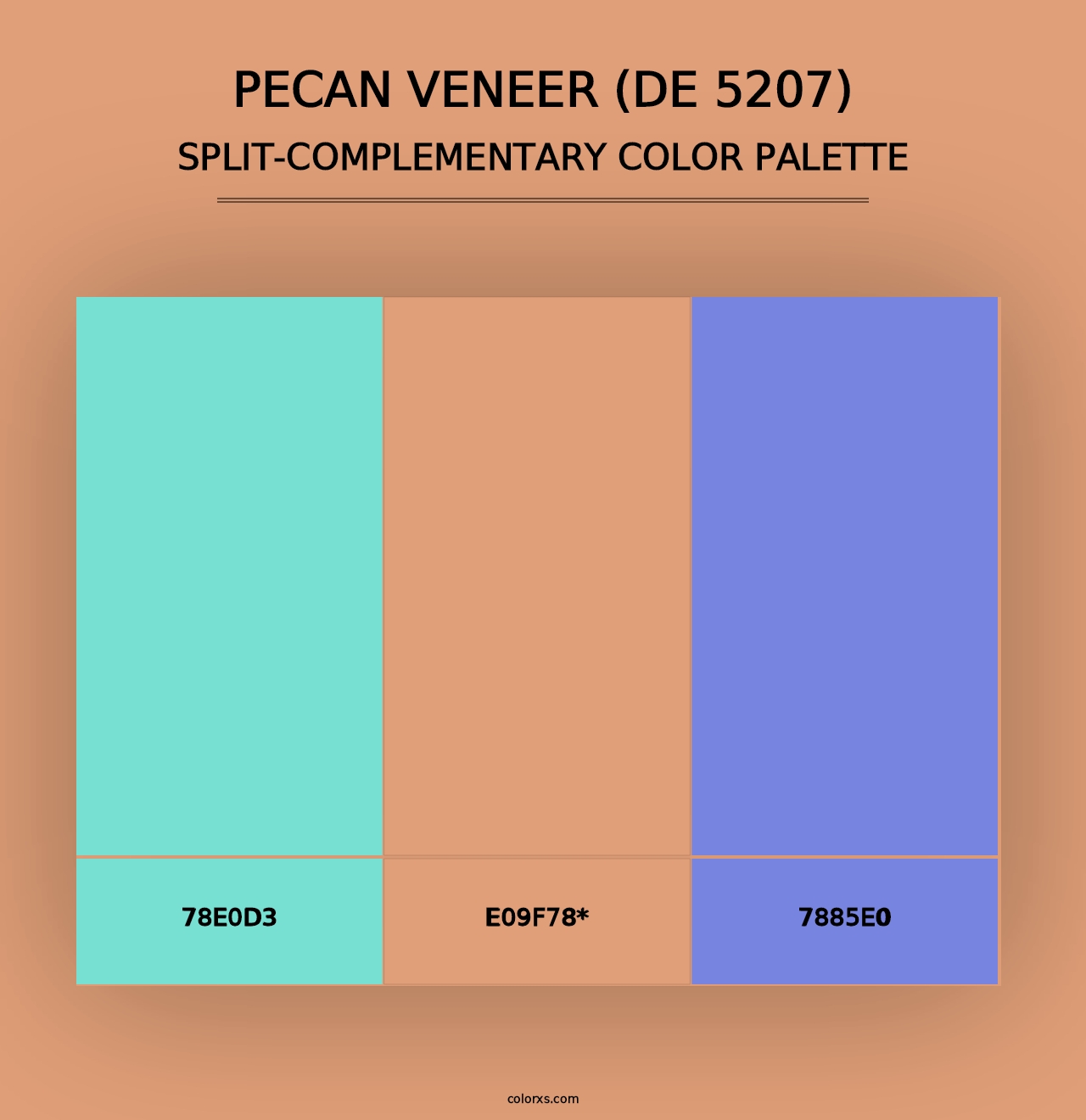 Pecan Veneer (DE 5207) - Split-Complementary Color Palette