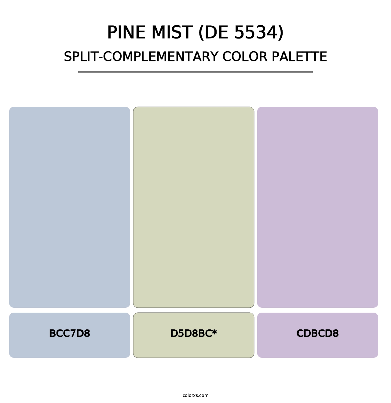 Pine Mist (DE 5534) - Split-Complementary Color Palette