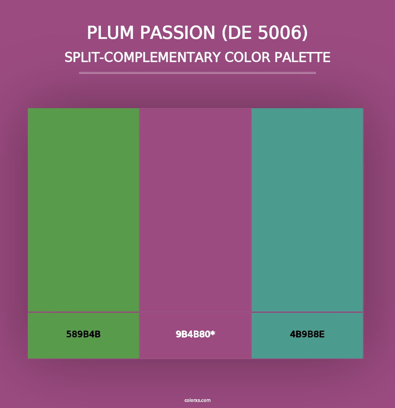 Plum Passion (DE 5006) - Split-Complementary Color Palette