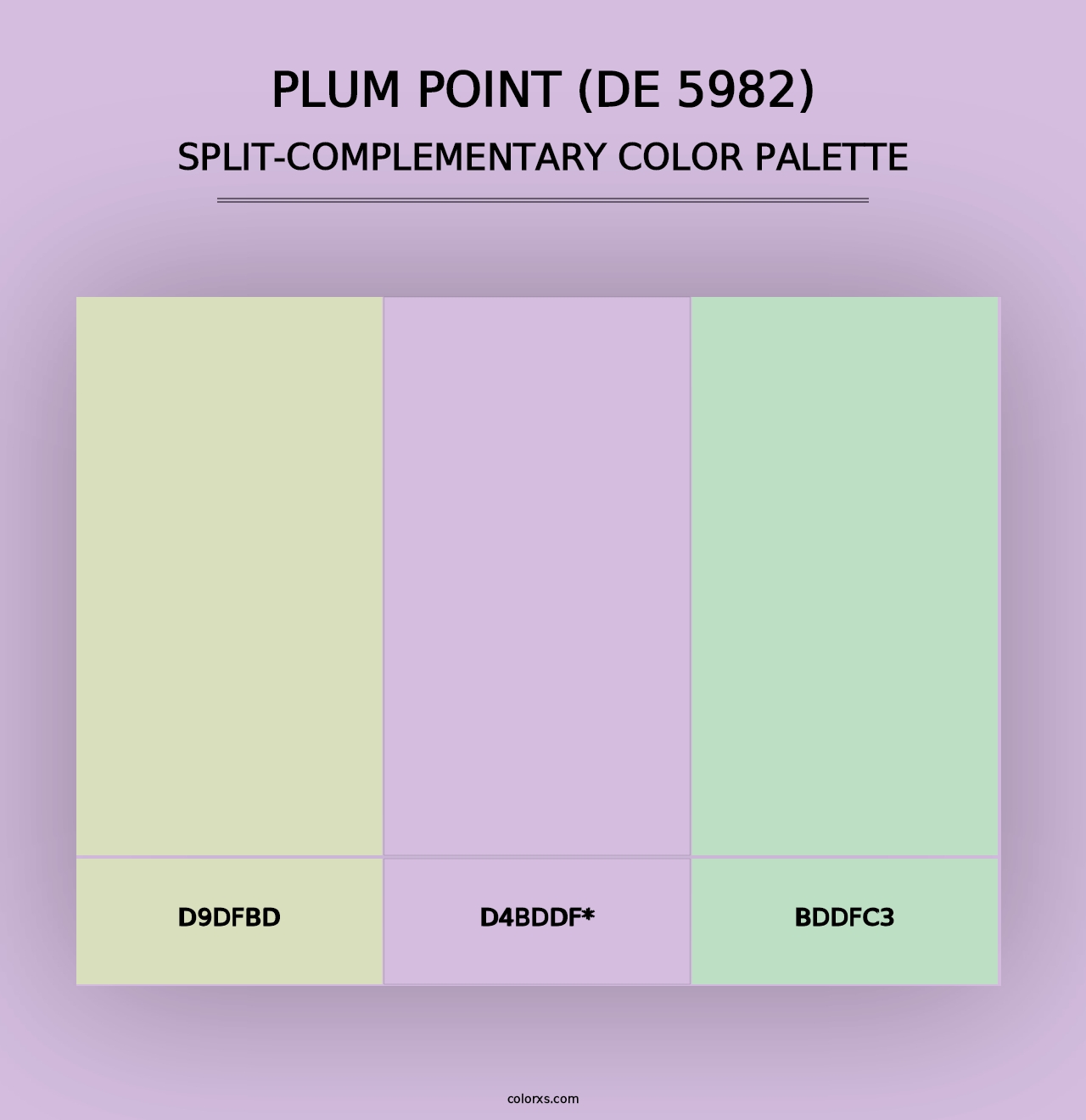 Plum Point (DE 5982) - Split-Complementary Color Palette