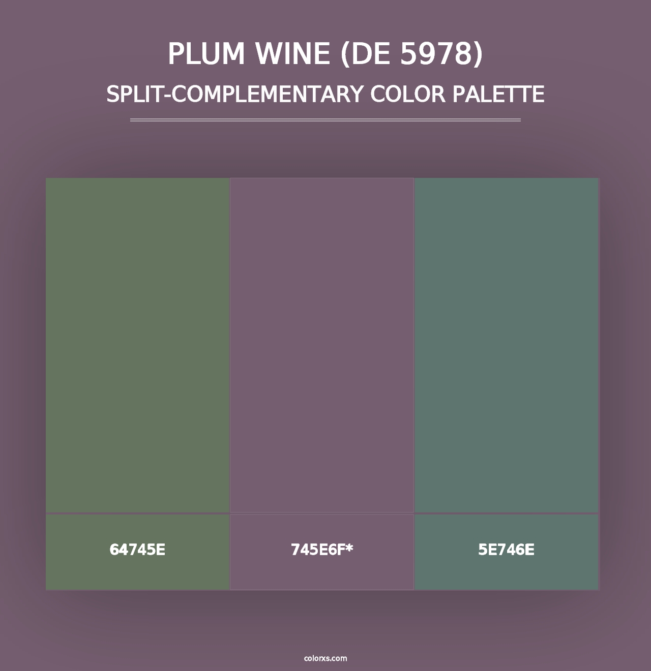 Plum Wine (DE 5978) - Split-Complementary Color Palette