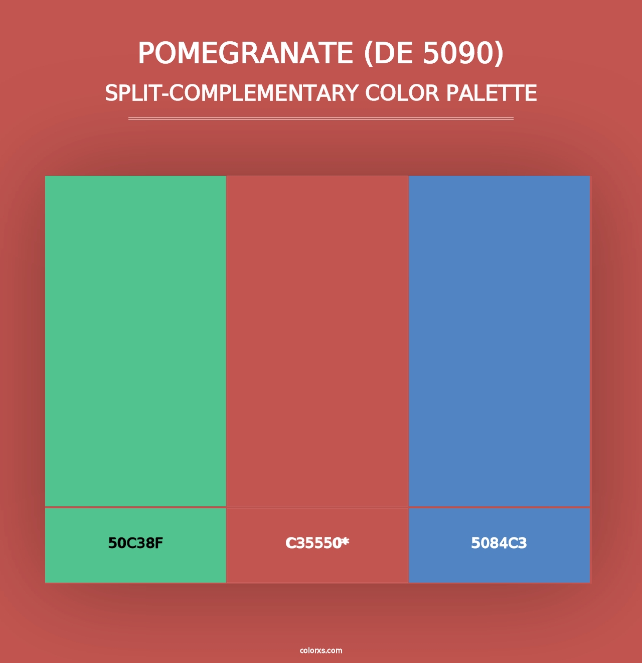 Pomegranate (DE 5090) - Split-Complementary Color Palette