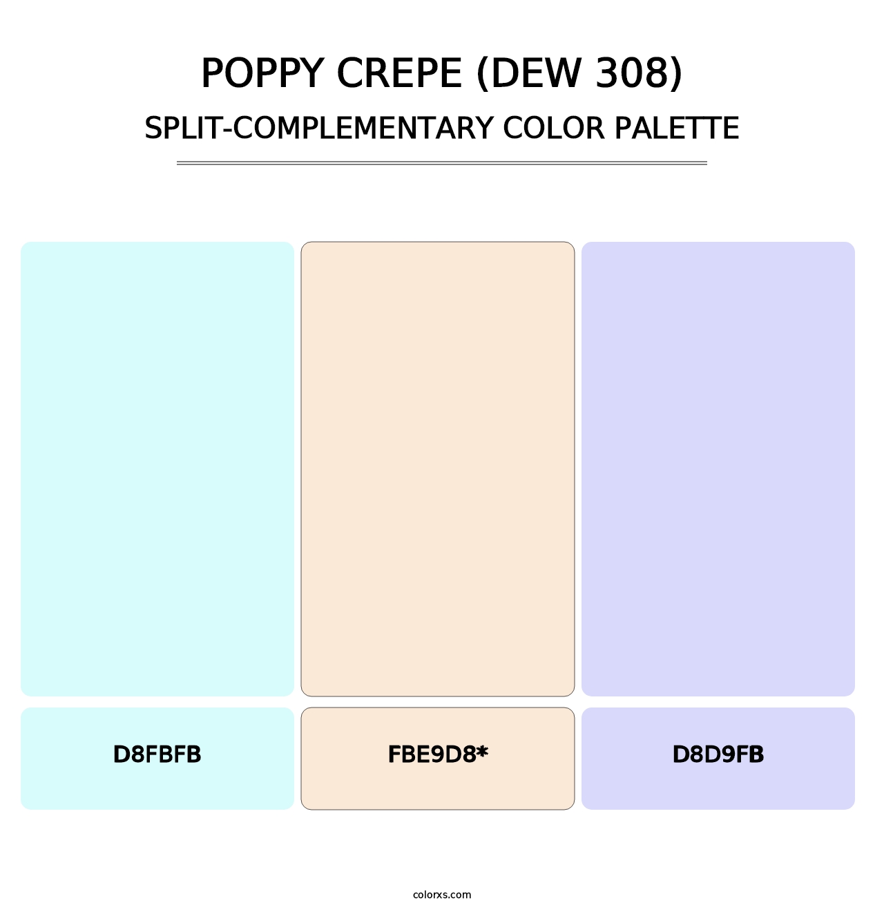 Poppy Crepe (DEW 308) - Split-Complementary Color Palette