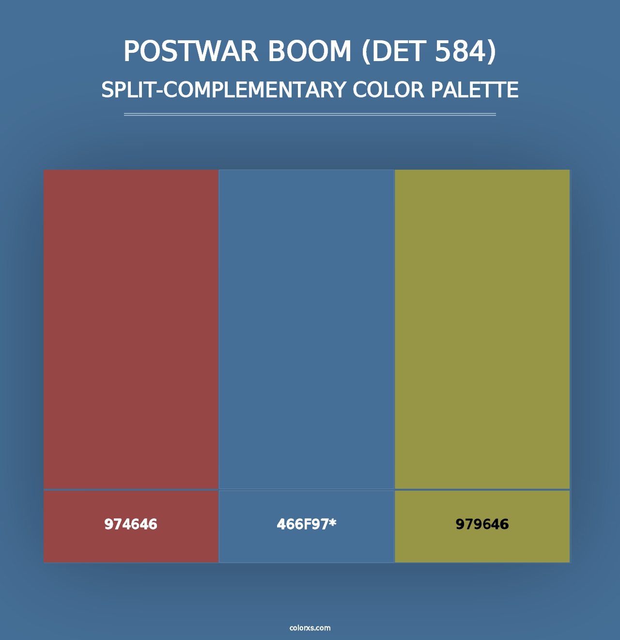 Postwar Boom (DET 584) - Split-Complementary Color Palette