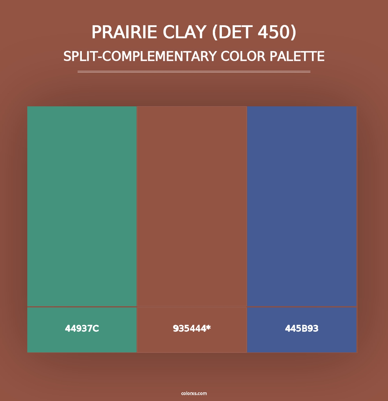 Prairie Clay (DET 450) - Split-Complementary Color Palette