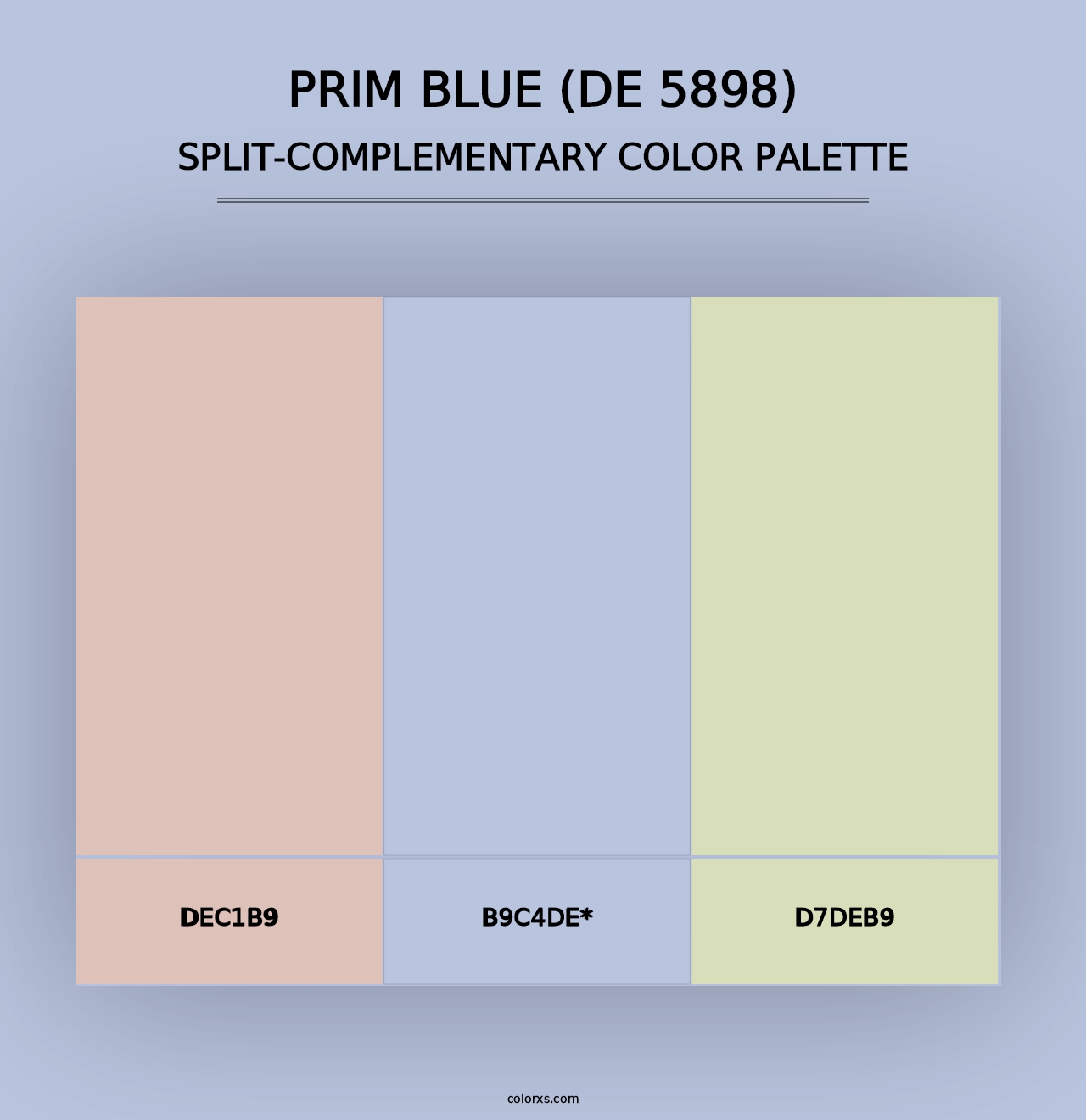 Prim Blue (DE 5898) - Split-Complementary Color Palette