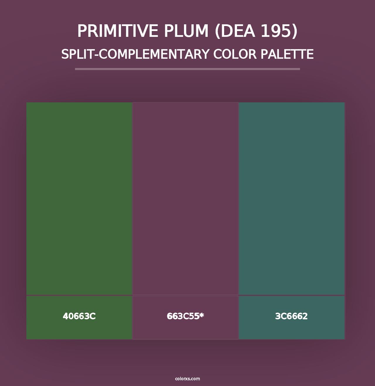 Primitive Plum (DEA 195) - Split-Complementary Color Palette