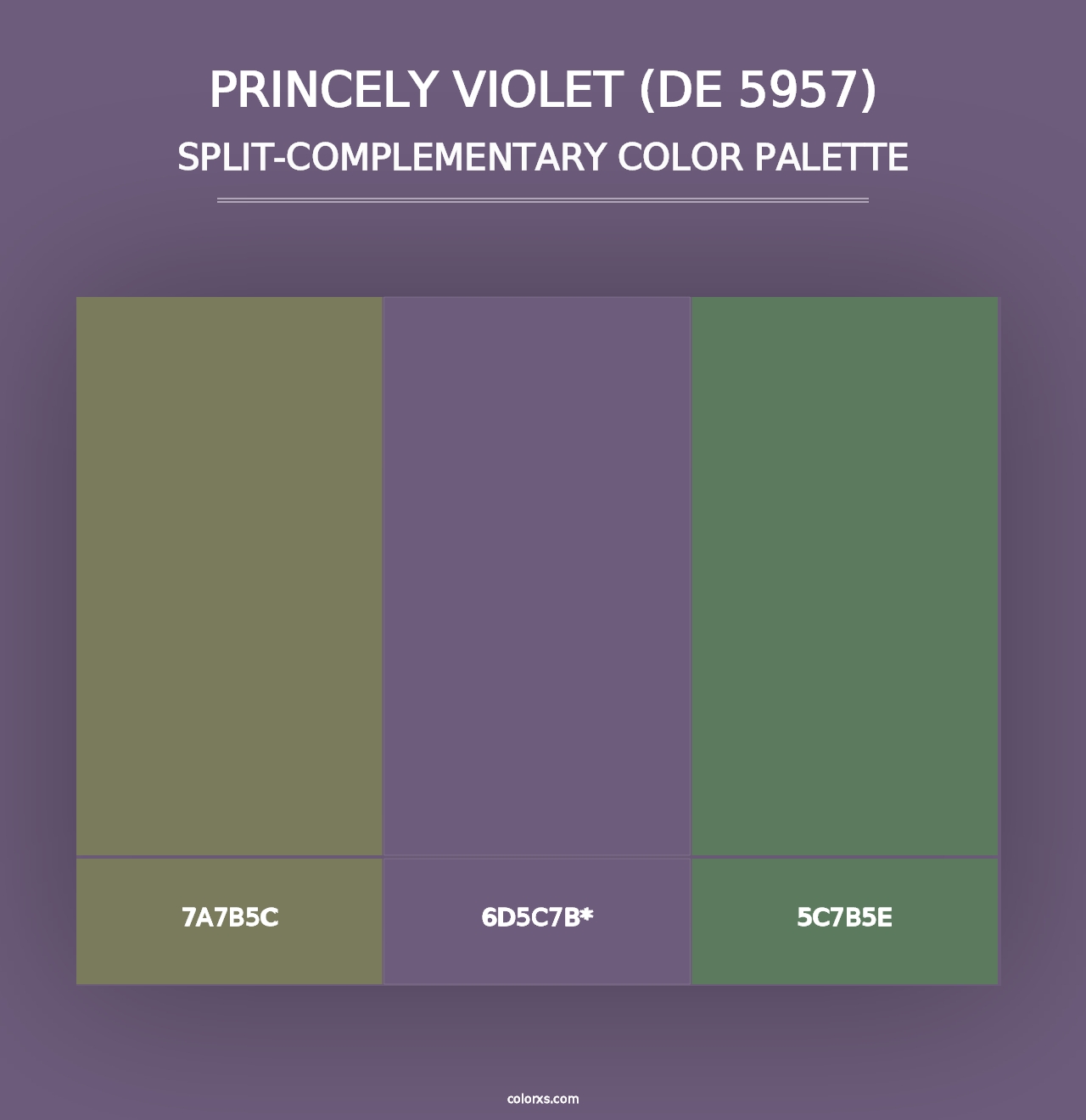 Princely Violet (DE 5957) - Split-Complementary Color Palette