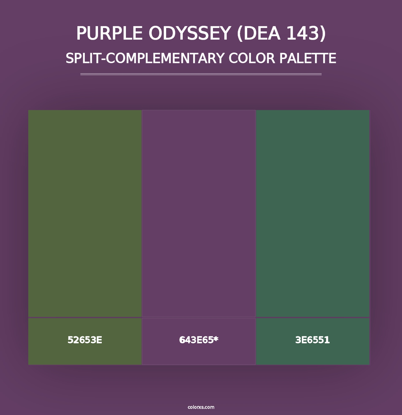 Purple Odyssey (DEA 143) - Split-Complementary Color Palette