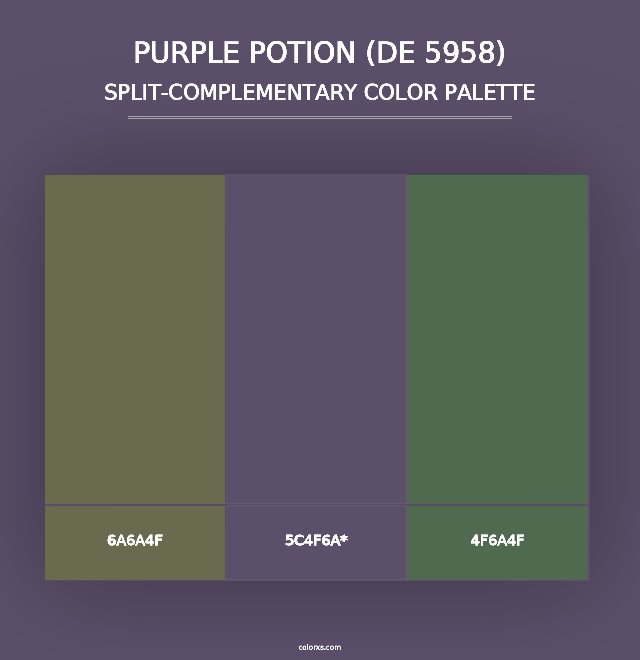 Purple Potion (DE 5958) - Split-Complementary Color Palette