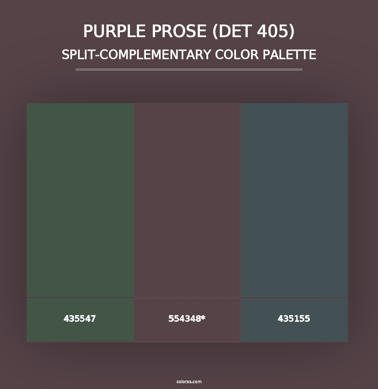 Purple Prose (DET 405) - Split-Complementary Color Palette