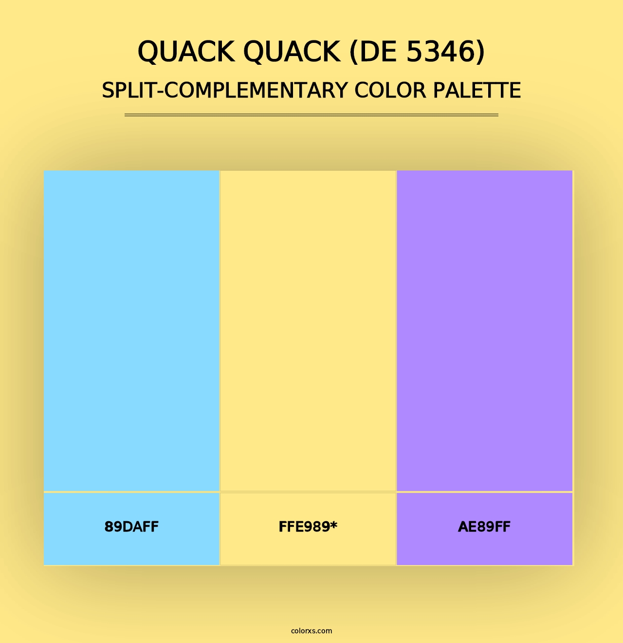 Quack Quack (DE 5346) - Split-Complementary Color Palette