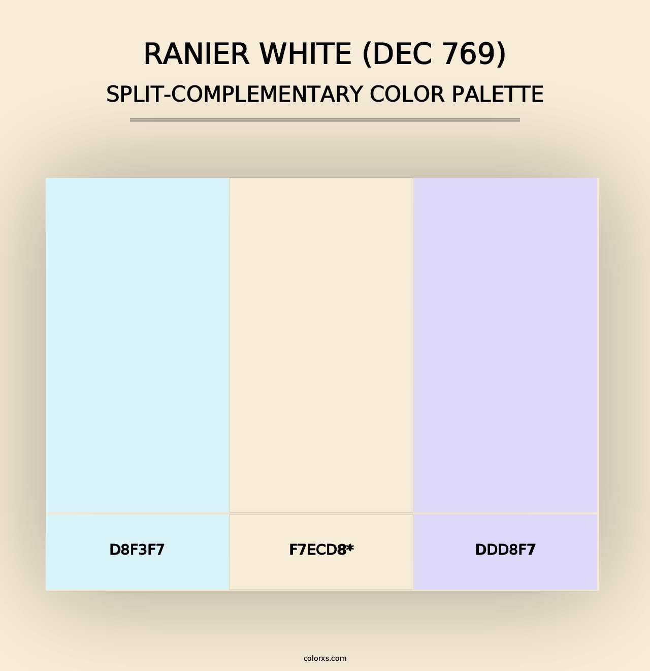 Ranier White (DEC 769) - Split-Complementary Color Palette