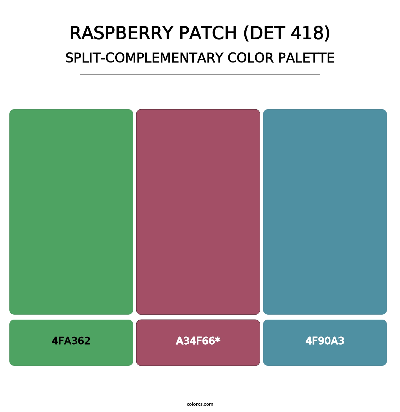 Raspberry Patch (DET 418) - Split-Complementary Color Palette