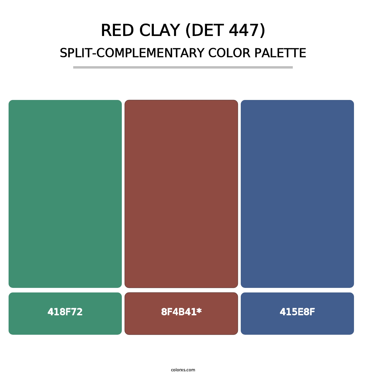 Red Clay (DET 447) - Split-Complementary Color Palette