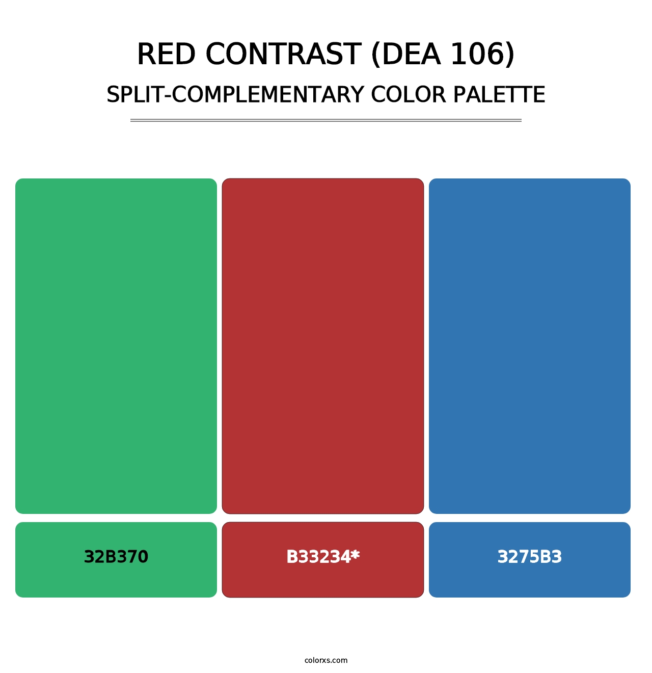 Red Contrast (DEA 106) - Split-Complementary Color Palette