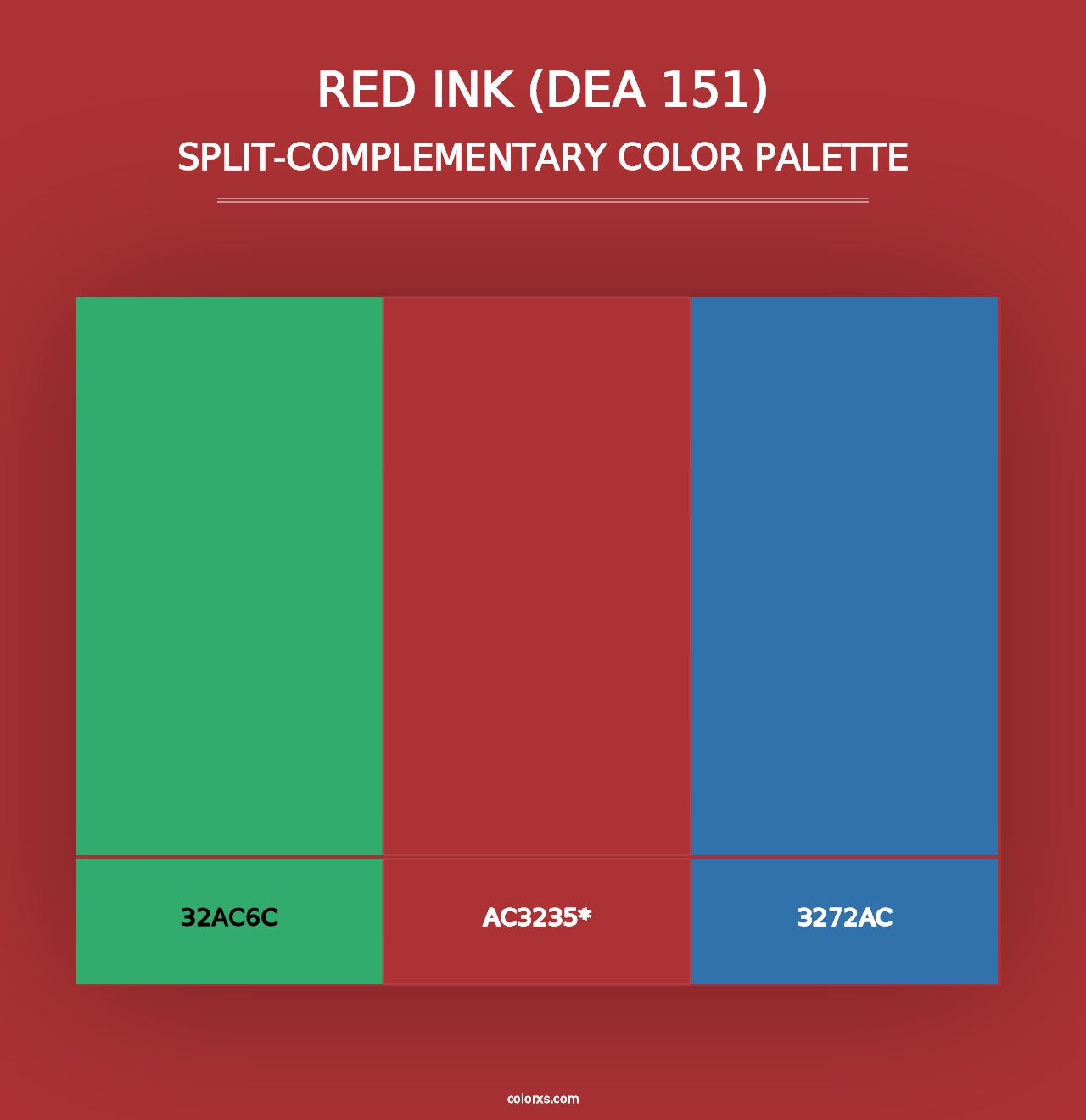 Red Ink (DEA 151) - Split-Complementary Color Palette