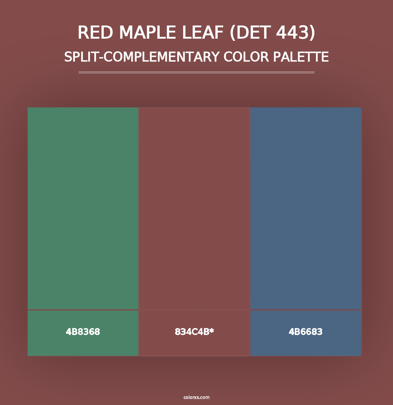 Red Maple Leaf (DET 443) - Split-Complementary Color Palette