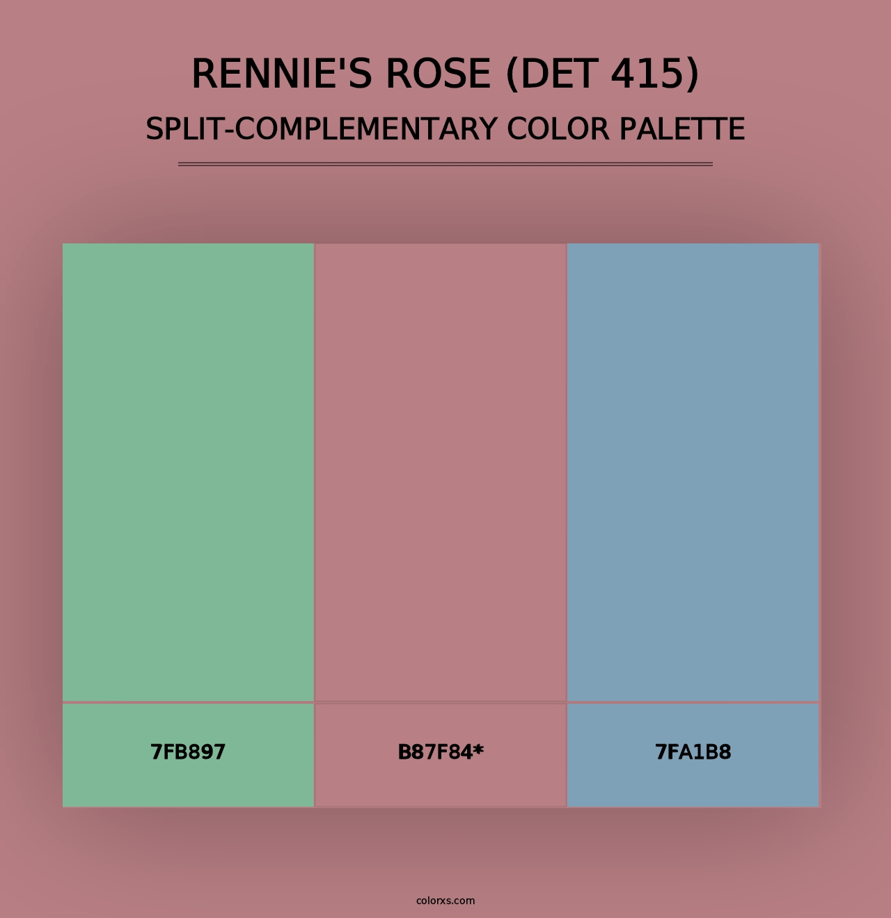 Rennie's Rose (DET 415) - Split-Complementary Color Palette