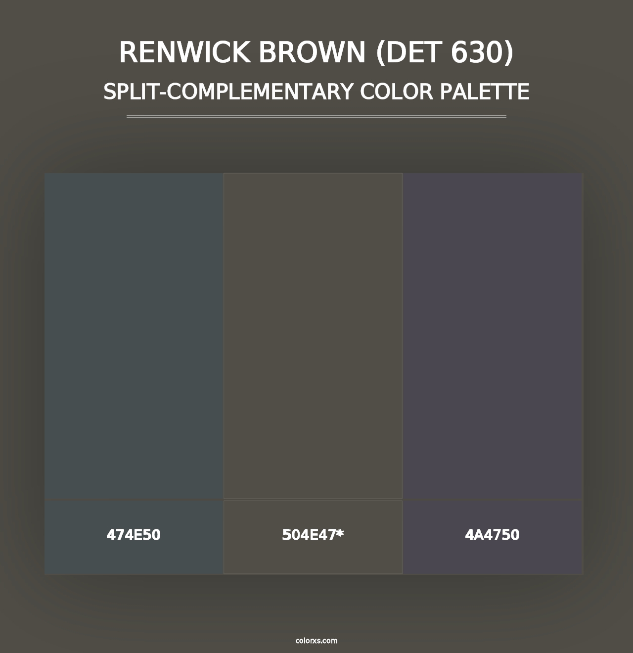 Renwick Brown (DET 630) - Split-Complementary Color Palette