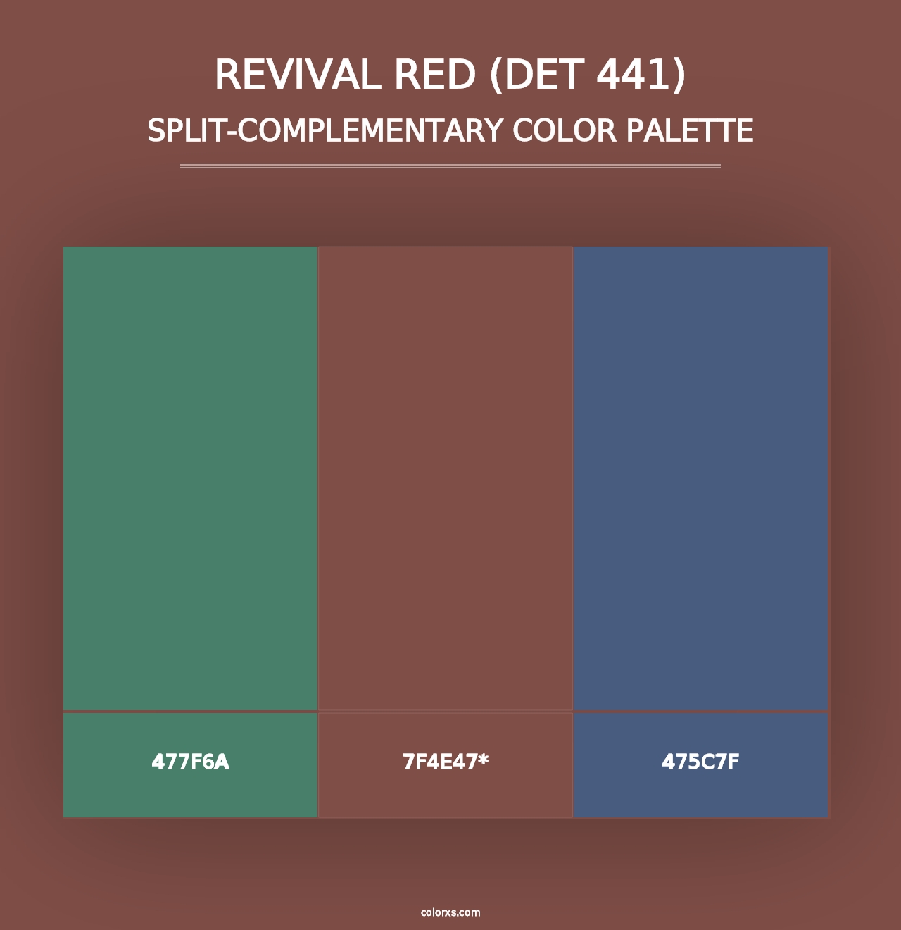 Revival Red (DET 441) - Split-Complementary Color Palette