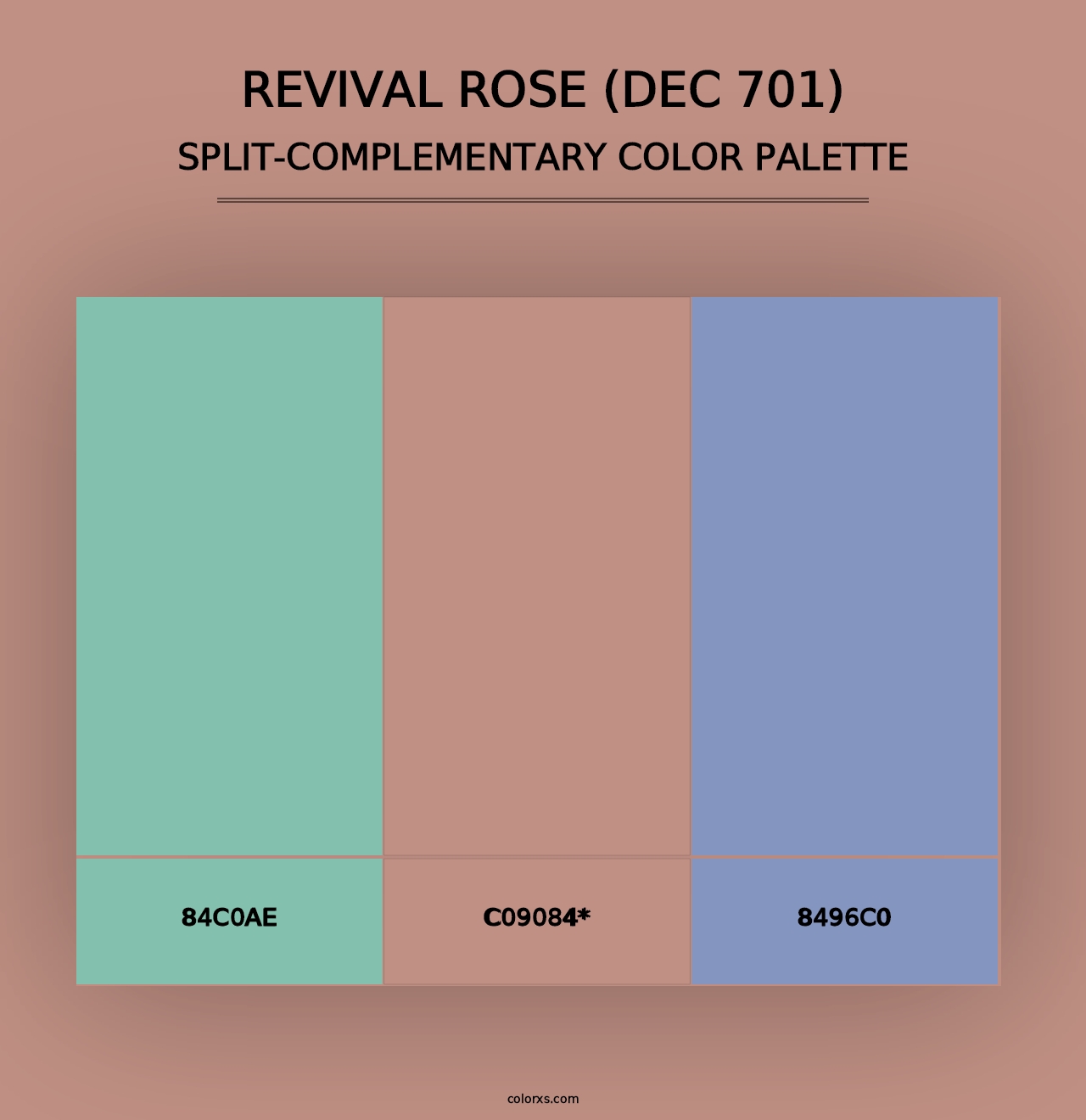 Revival Rose (DEC 701) - Split-Complementary Color Palette